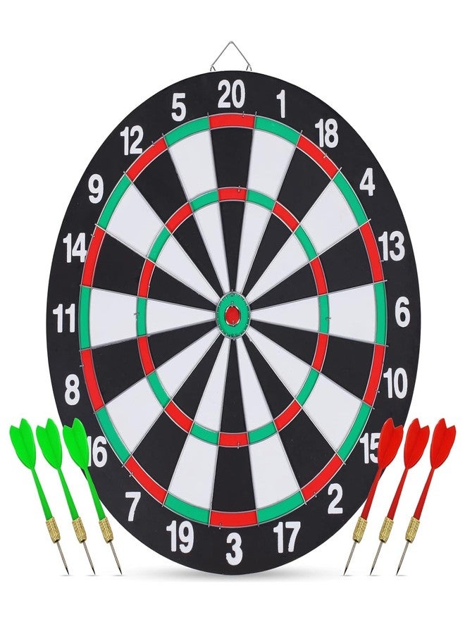 STRIVE FIT Strivefit 15'' Wooden Double Sided Professional Dart Boards for Adults and Kids, Man Cave Stuff Outdoor Game with 6 Steel Tip Darts, Indoor Leisure Sport in Office, Family. - Image 1